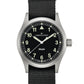 Hamilton Khaki Field Quartz H69401930 38mm Militäruhr schwarz Natoarmband in schwarz arabische Ziffern auf scharzem Zifferblatt