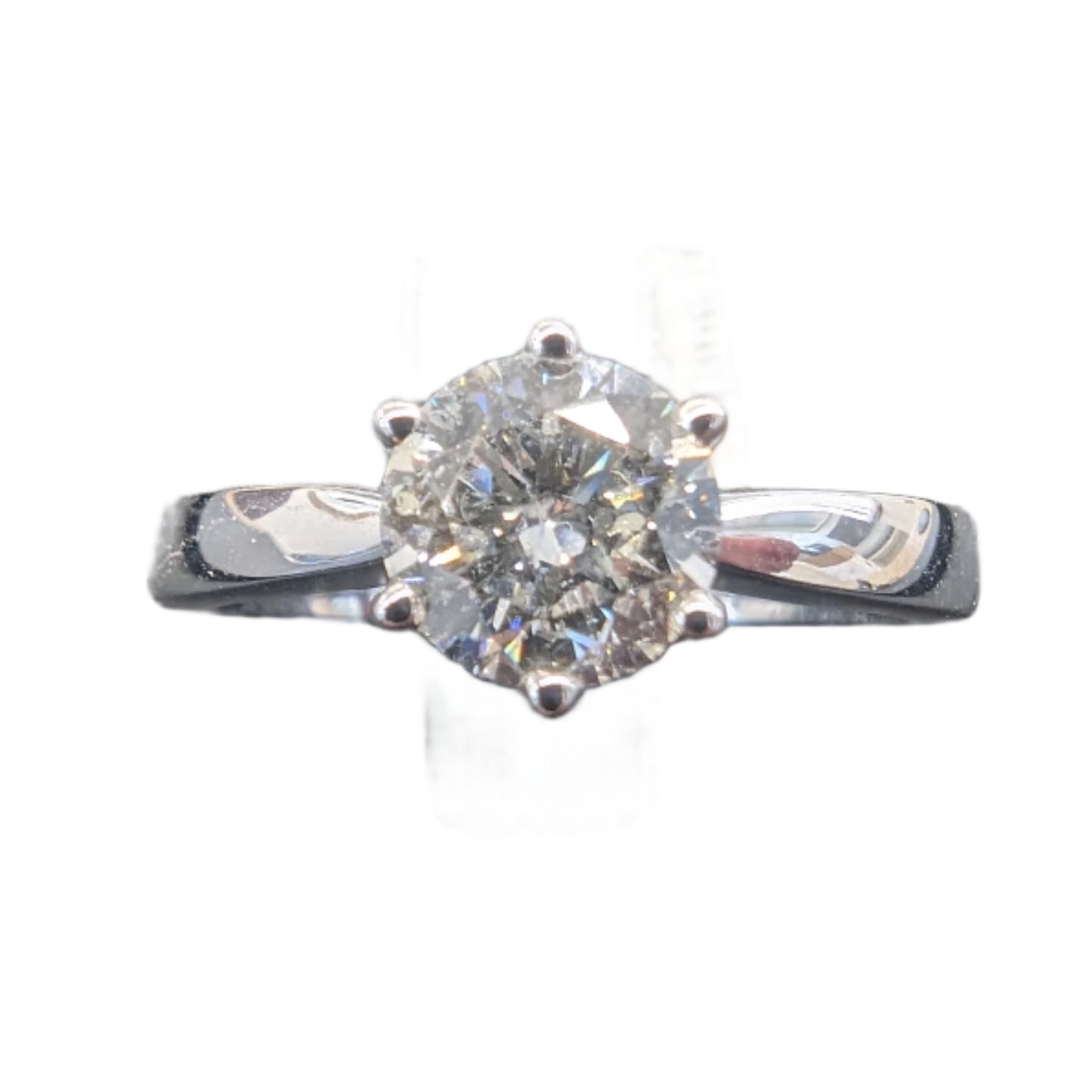 Diamond ring solitaire 1.00 carat 585/- white gold