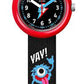 Flik Flak Slide Monster Kinderuhr Schwarz Rot Snowboardmotiv