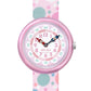 Flik Flak FLYING BUBBLES FBNP224 Kinderuhr Textilband Pink Türkis