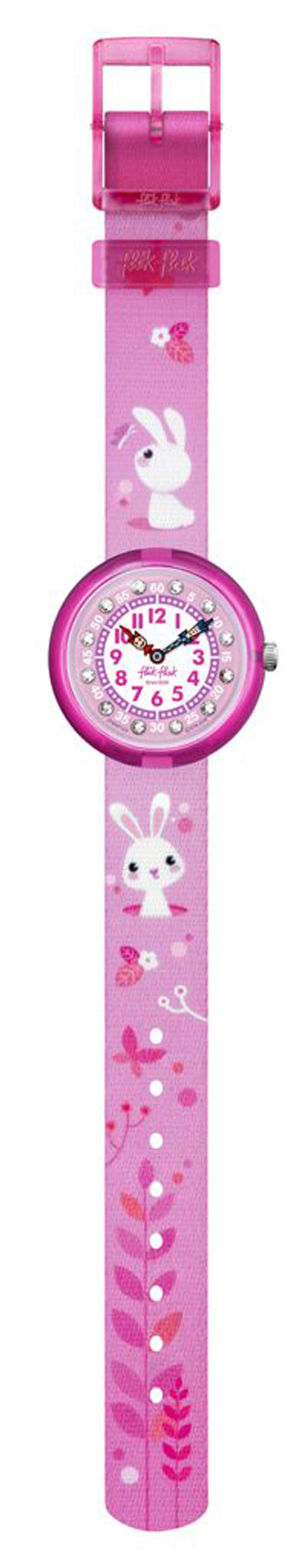 Flik Flak SO CUTE FBNP143 Kinderuhr Pink Textilband Hase