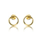 noën Closed earrings circle "mini" 925/- silver gold plated