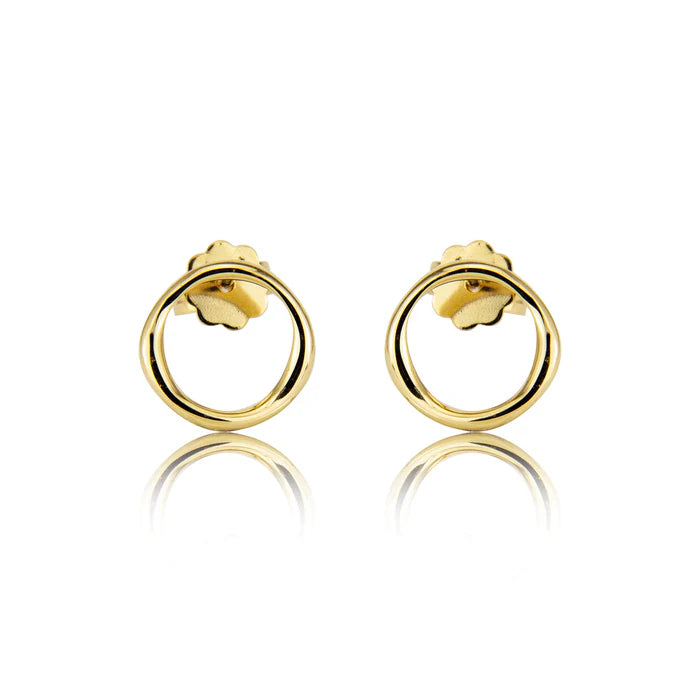 noën Closed earrings circle "mini" 925/- silver gold plated