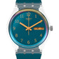 Swatch BLUE AWAY SO28K700 Damenuhr Blau Türkis aus Materialien biologischem Urspsrungs