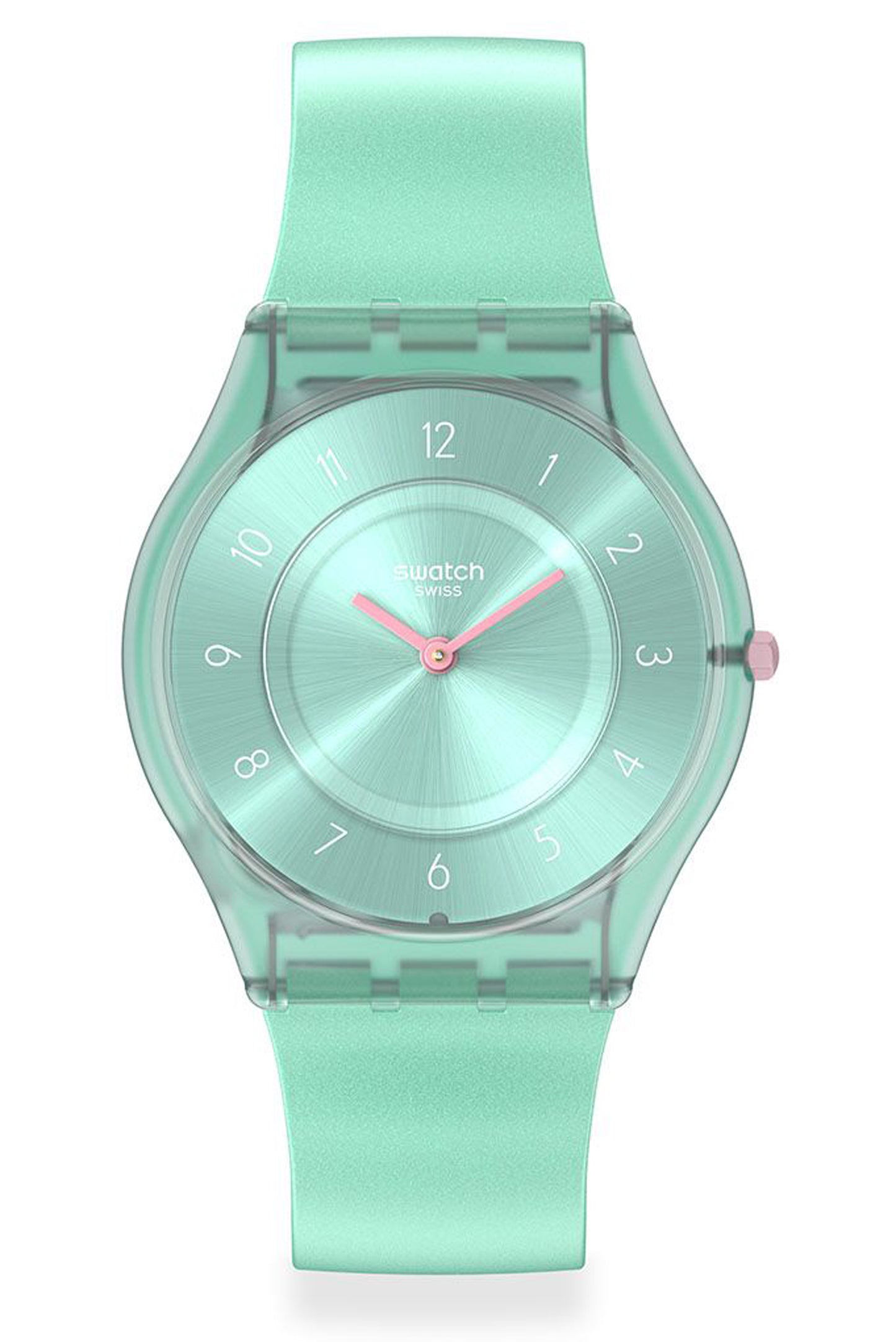 Swatch PASTELICIOUS TEAL SS08L100 Skin Damenuhr Teal Pinke Zeiger